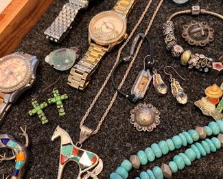 sterling silver inlay jewelry and watches