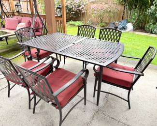 59 Outdoor7PieceCastAluminumPatioTableChairs