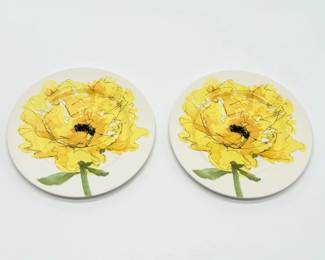 98 RoyalStaffordYellowPoppyDinnerPlates