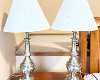 26 SetofTwoNightstandLampswithChromeAppearance