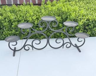 139 WroughtIron5CandleHolder