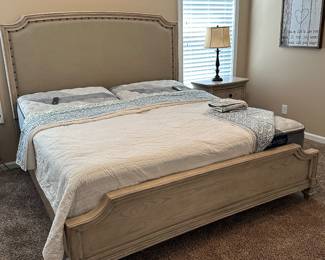 Ashley split king upholstered king bed frame 