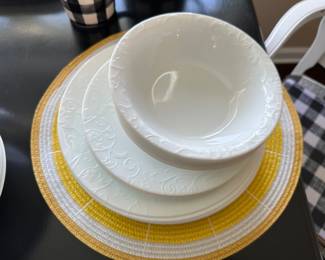 Corelle dinnerware. 