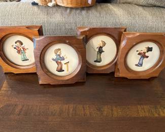 Small framed Hummel plates. 