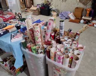 Christmas decorations and wrapping paper