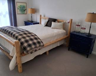 Queen size log bed