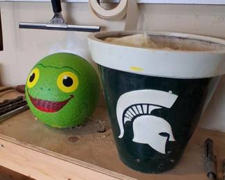 Michigan State ceramic planter