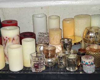 Large selection of candles both battery operated and Flame operated