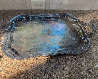large silver plate tray