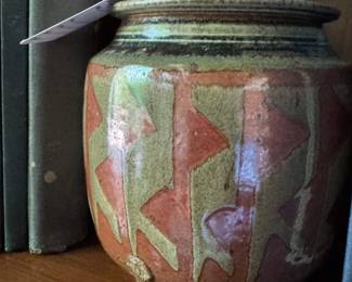 lidded pottery urn