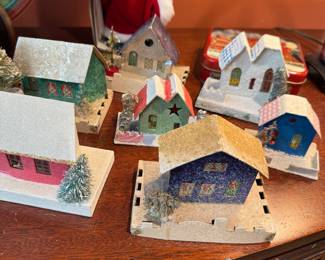 vintage Christmas paper houses