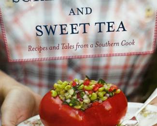 one of many cookbooks in the kitchen