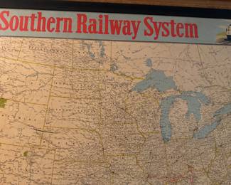 large vintage Southern RR map