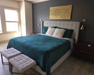 King size Tufted bed frame, mattress set