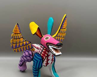 Hand carved,  painted animals. Alebrijes.