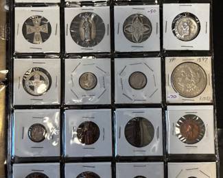 Unique collection of sterling silver & copper religious pendants