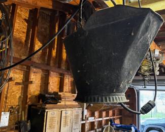 Antique galvanized coal scuttle