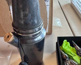 Antique mini cocktail shaker for 2