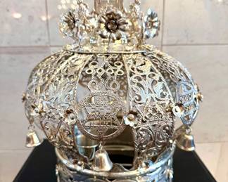(Call to inquire about price- sterling silver Torah crown- with case- crown, 11x15- case, 15x15x19)