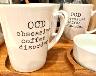 $6/each. 3 avail. OCD oversized Coffee mugs. 