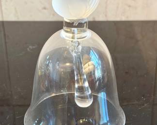 ($150- Lalique crystal table bell with Pinson Sparrow handle- 5.5"H)
