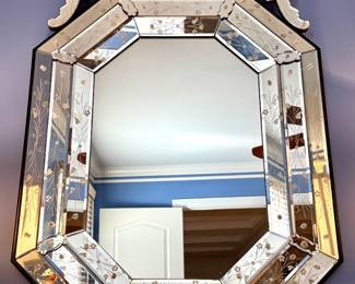$650. Vintage Venetian Mirror, marked made in Murano. 28 x 44H