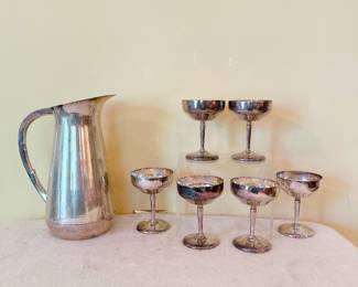 Dept 56 silver plate water pitcher 