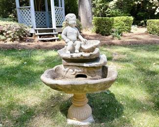 2-Tier Cherub of the Sea Stone Fountain