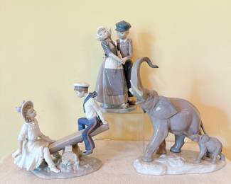Lladro "Dutch Couple with Tulips" Lladro "Seesaw" Lladro "Mother and baby"