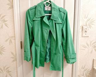 Banana Republic Green womens belted trench coat