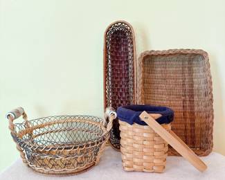 Woven baskets and trays 