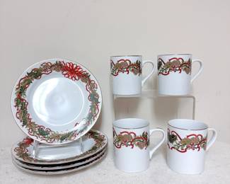 "Christmas Garland" dinnerware Andrea by Sadek