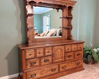 Vintage Rustic Dresser with Mirror 