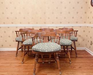 Set of 6 Vintage Cochrane Bay Colony Dining Chairs -> can be purchased ahead of time on our website: https://www.pureandsimplecarolinas.com/shop/gastonia-presales