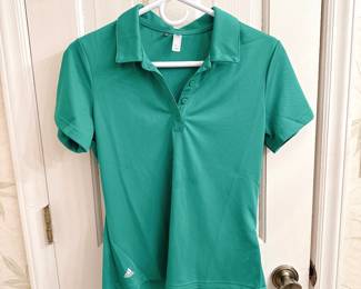 Adidas womens green performance polo shirt 