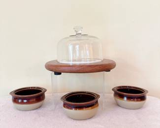 set of 3 crestware onion soup crock