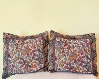 Decorative throw pillows floral and mythical creatures 