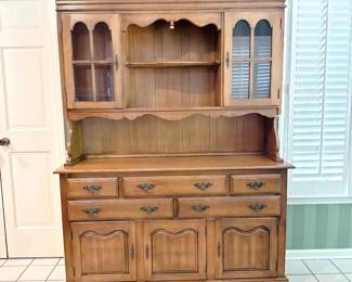 Vintage Cochrane Two-Piece Maple Hutch ->  can be purchased ahead of time on our website: https://www.pureandsimplecarolinas.com/shop/gastonia-presales