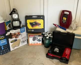 Camping Gear, Air Mattress, Portable Stove and Outdoor Supplies