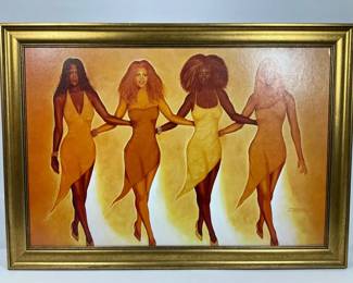 Fashion Women Art Print Signed Zebra Glamour Style