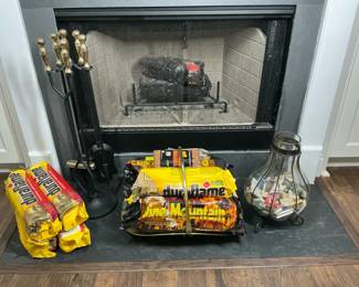 Fireplace Tool Set with Fire Logs, Matches and Decorative Accessories