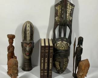 African Carved Wood Masks Sculptures  Black America Books Collection