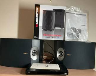 006 Bose Speakers, Sony Bluray Player and Monster Bluetooth Speaker