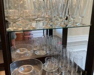 Large Assorted Glassware Collection with Cake Dome and Serving Pieces
