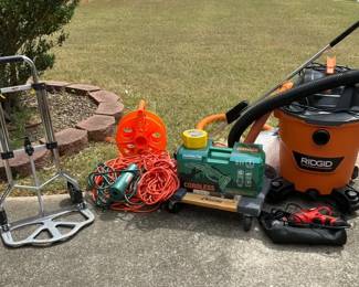 Shop Tools  Utility Lot Ridgid Vac Drill Cords Dolly