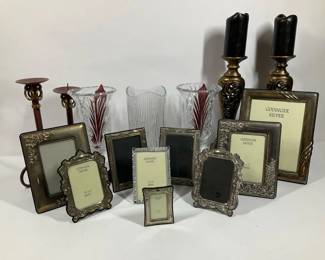 Godinger Silver Plated Frames, Glass Vases, and Candleholders