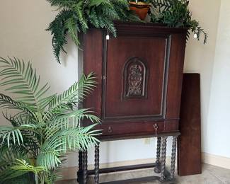 Spanish Revival cabinet on stand