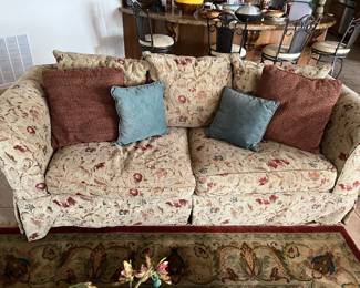 Traditional floral upholstered sofa