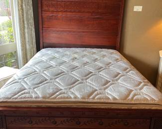 Antique Eastlake full-size bed, mattress/box springs by Jordan