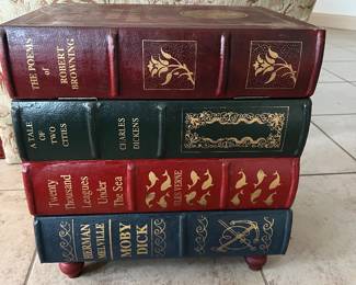 Faux book stacked table